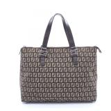 Fendi Zucchino Tote Bag Brown Beige