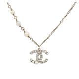 Chanel CC White PVC Gold Necklace