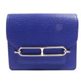 Hermes PHW Roulis Slim Wallet Blue