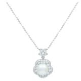 Pearl Diamond Necklace White Yellow Gold