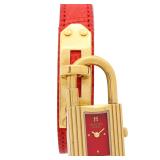 Hermes Kelly KE1.201 Gold Plated Red