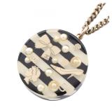 Chanel Icon Border Necklace Gold