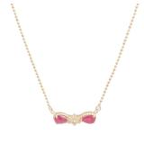 Ruby Diamond Necklace 18K Yellow Gold