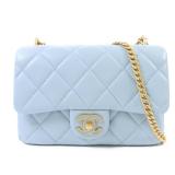 Chanel GHW Chain Shoulder Blue