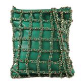 Chanel Chain Cage Shopping Tote Green