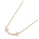 Tiffany T Smile Mini Diamond Necklace Gold