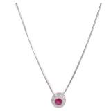 Ruby Diamond White Gold Necklace