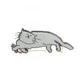 LV Pochette Full Cat Gray Brown