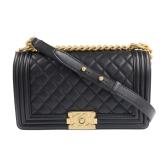 Chanel GHW Boy 25 Chain Black