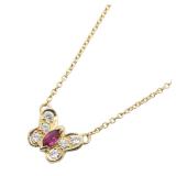 VCA Papillon Ruby Diamond Necklace Gold