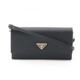 Prada Saffiano Triangle Shoulder Black