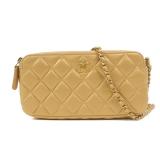 Chanel CC GHW Double Zip Chain Gold