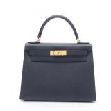 Hermes Kelly 28 Blue Indigo 2 Way