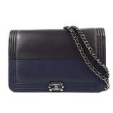 Chanel CC SHW Boy WOC Black Blue