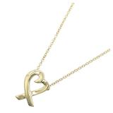 Tiffany Rubbing Heart Necklace 18K Gold