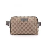 Gucci GG Canvas Waist Bag Beige Brown