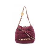 Chanel 22 Mini Bordeaux Black