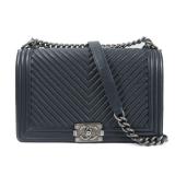 Chanel Boy 28 Chain Black Navy