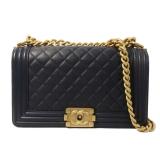 Chanel GHW Boy 25 Chain Navy