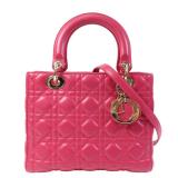 Dior GHW Lady Dior Medium Pink