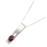 Ruby Diamond Necklace 18K White Gold