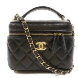 Chanel GHW Vanity Top Handle Black