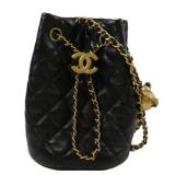 Chanel GHW Bucket Bag Black