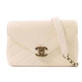 Chanel CC GHW Chain Shoulder Beige