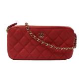 Chanel CC GHW Zipper Phone Bag Pink