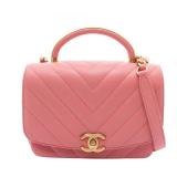 Chanel Chevron V-Stitch 2Way Pink