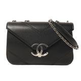 Chanel Chevron Envelope Black Grey