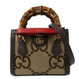 Gucci GHW Mini Diana Jumbo GG Brown