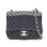 Chanel Chevron V-Stitch Mini Black