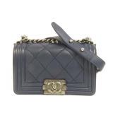 Chanel Boy 20 Chain Shoulder Blue