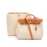 Hermes Herbag MM Ecru Beige Brown