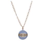 Chanel CC Blue Gold PVC Necklace