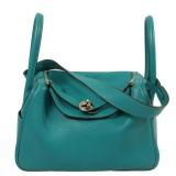 Hermes PHW Lindy 26 Bleu Paon