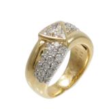 Pt900/K18WG/K18 Diamond Ring