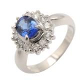 Jewelry Sapphire Diamond Ring Pt900