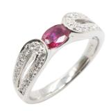 Ruby Diamond Ring Pt900