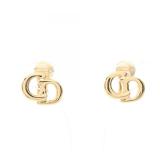 Dior CD Logo Gold Plated Earrings