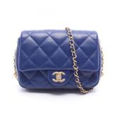 Chanel Mini Chain Crossbody Blue