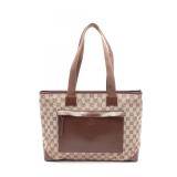 Gucci GG Canvas Tote Beige Brown