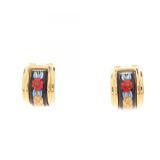 Hermes Emaille Cloisonne Clip Earrings