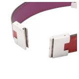 Hermes Lurie Bracelet Silver Red