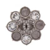 Chanel COCO Mark Flower Ring Rhinestone