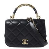 Chanel 2Way GHW Black Lambskin
