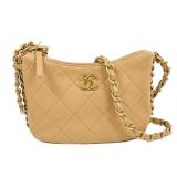 Chanel Hobo Chain GHW Beige