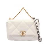 Chanel 19 Matelasse White