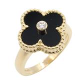 Van Cleef Vintage Alhambra Onyx K18 Ring